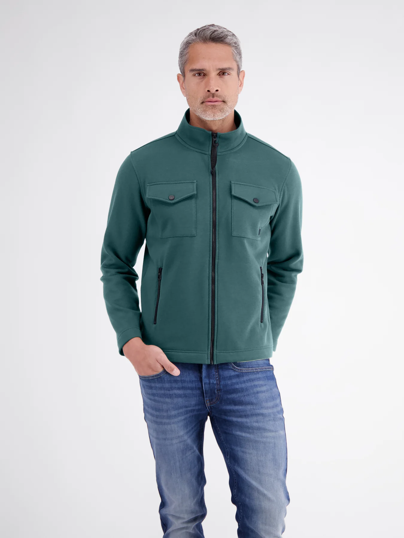 Lerros Sweatjacket Clean Look - Cedar Green