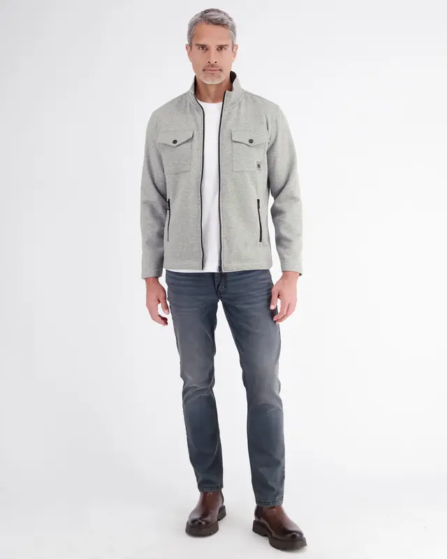 Lerros Sweatvest Cleane Look - Platinum Grey Melange