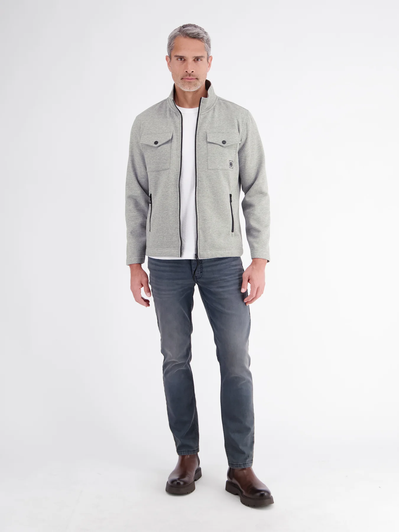 Lerros Sweatvest Cleane Look - Platinum Grey Melange