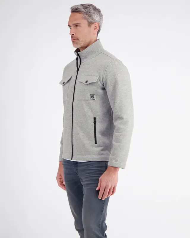 Lerros Sweatvest Cleane Look - Platinum Grey Melange