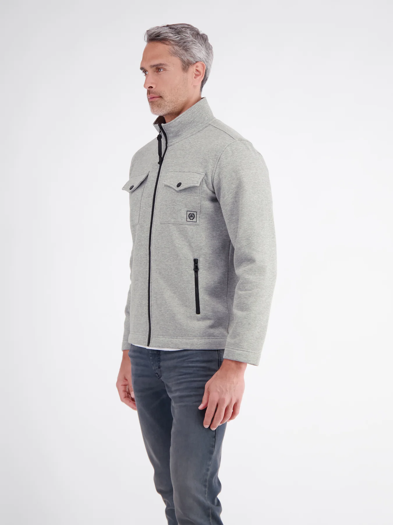 Lerros Sweatvest Cleane Look - Platinum Grey Melange