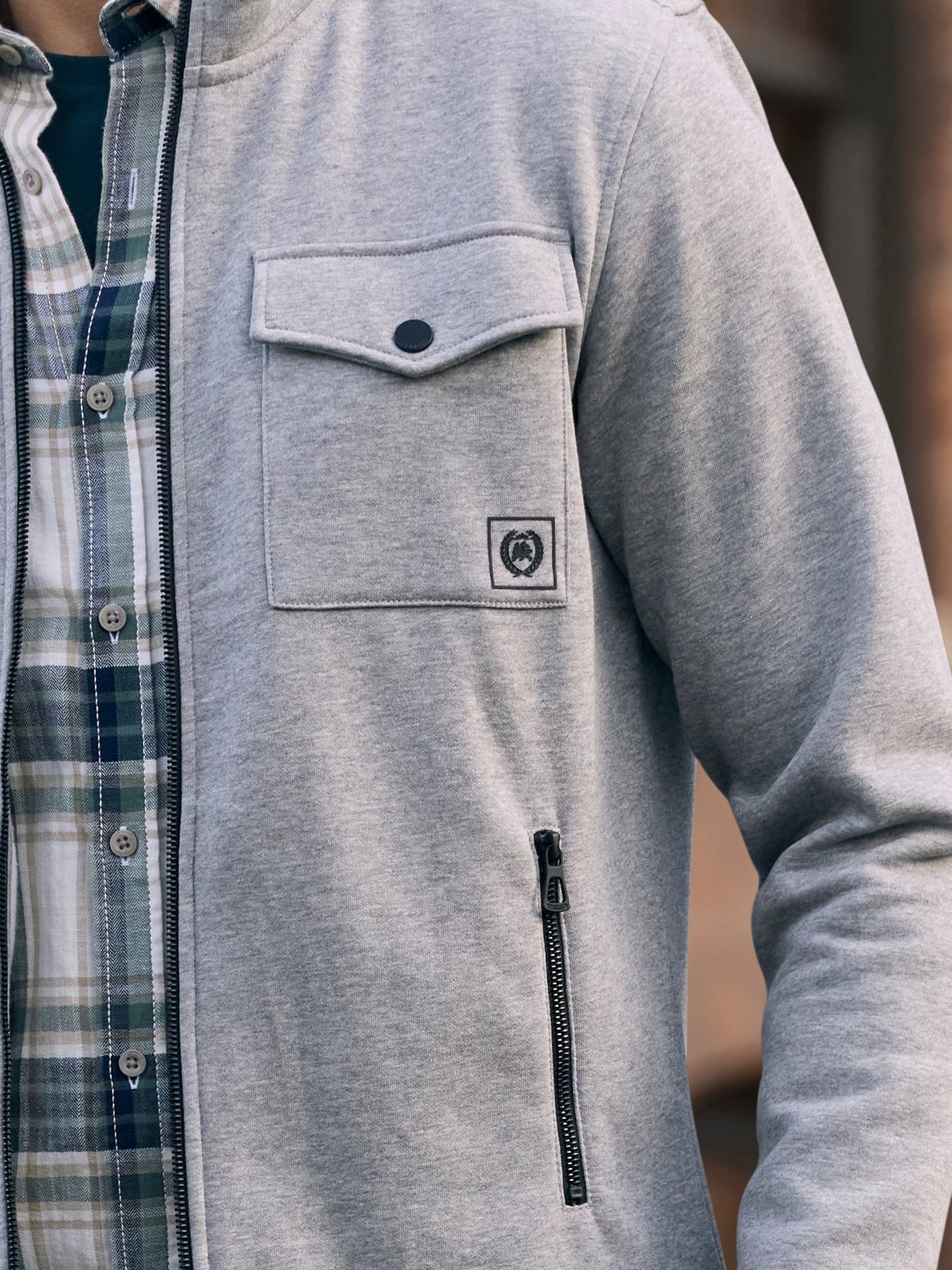 Lerros Sweatvest Cleane Look - Platinum Grey Melange