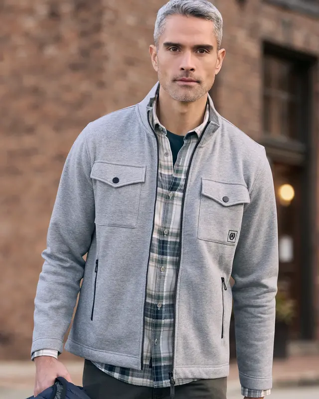 Lerros Sweatjacke Clean Look - Platinum Grey Melange