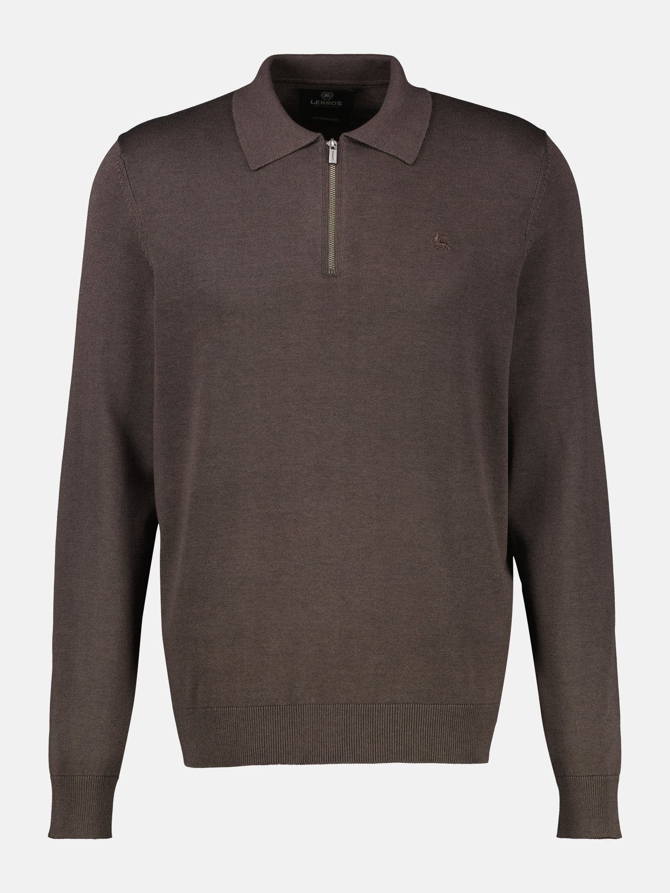 Lerros Polo mit Zipper - Timber Brown