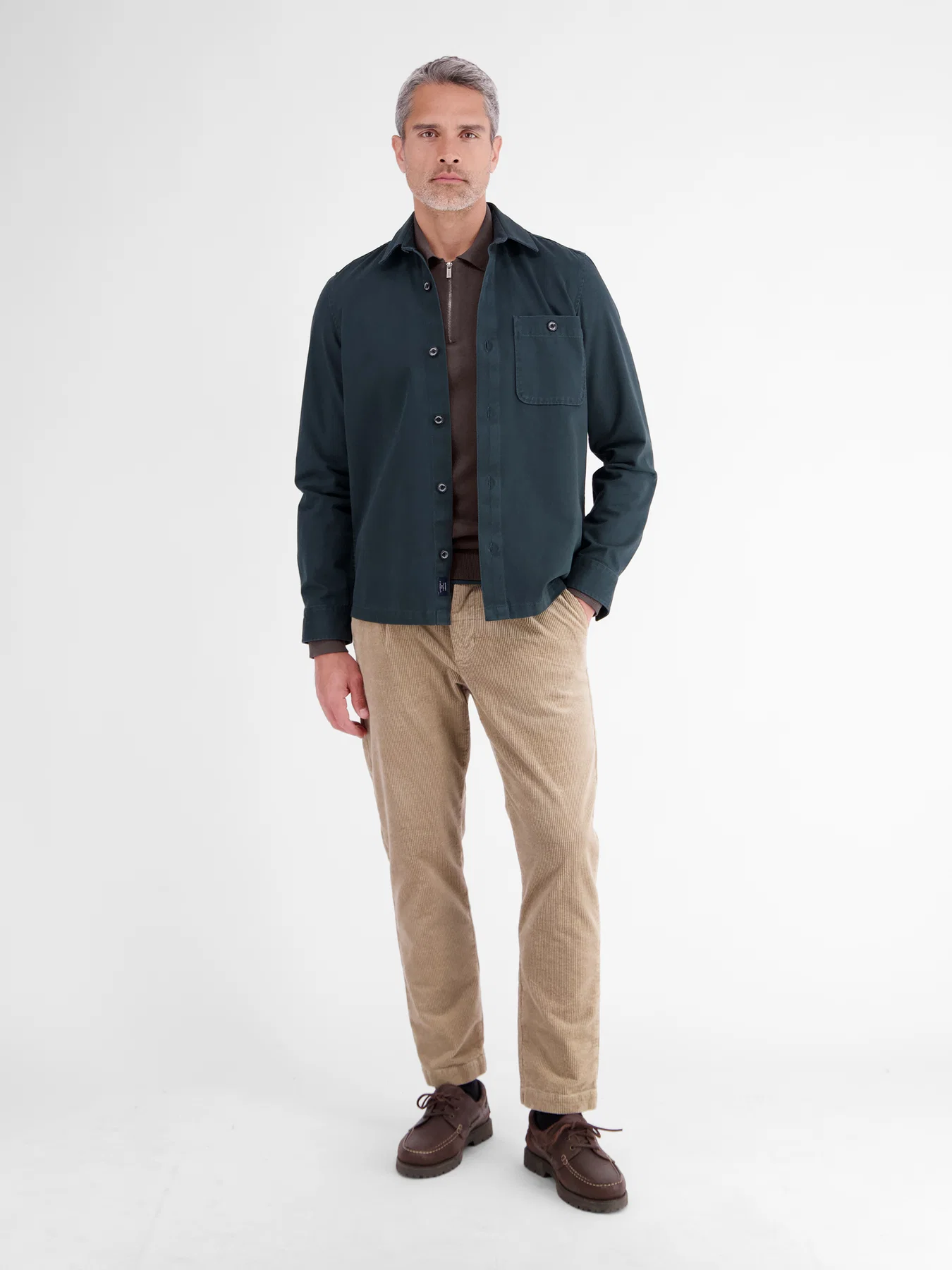 Lerros Polo met Rits - Timber Brown