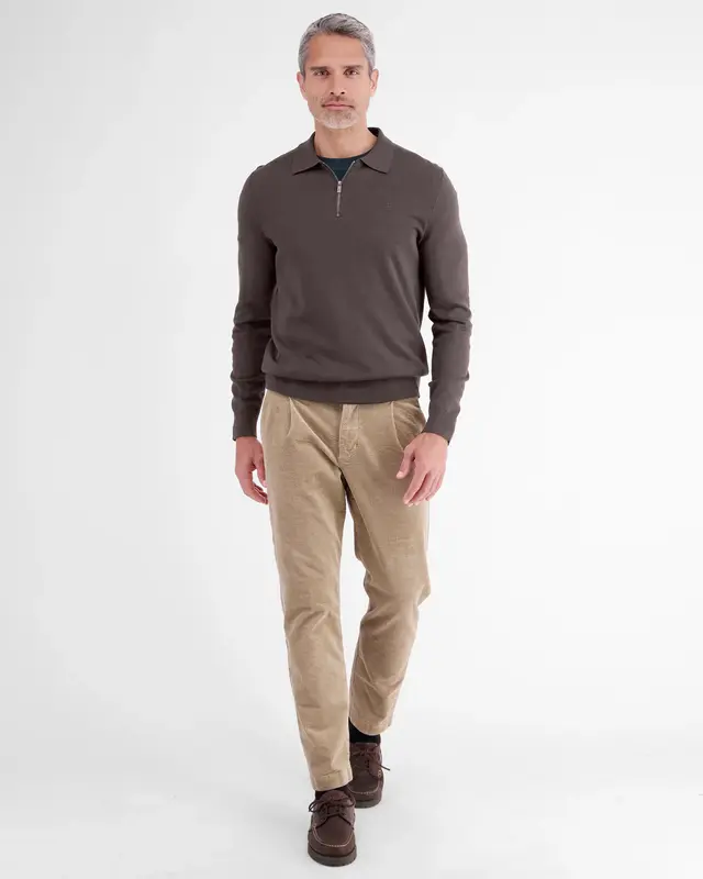 Lerros Polo met Rits - Timber Brown
