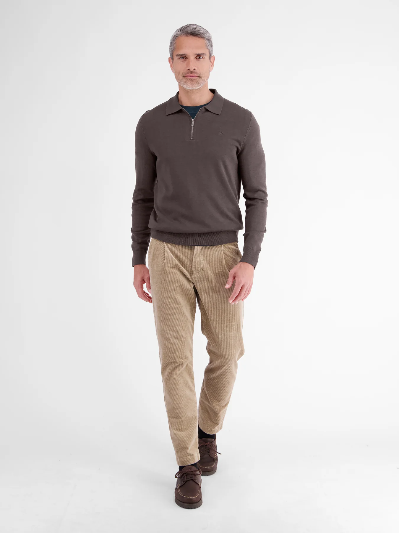 Lerros Polo with Zipper - Timber Brown