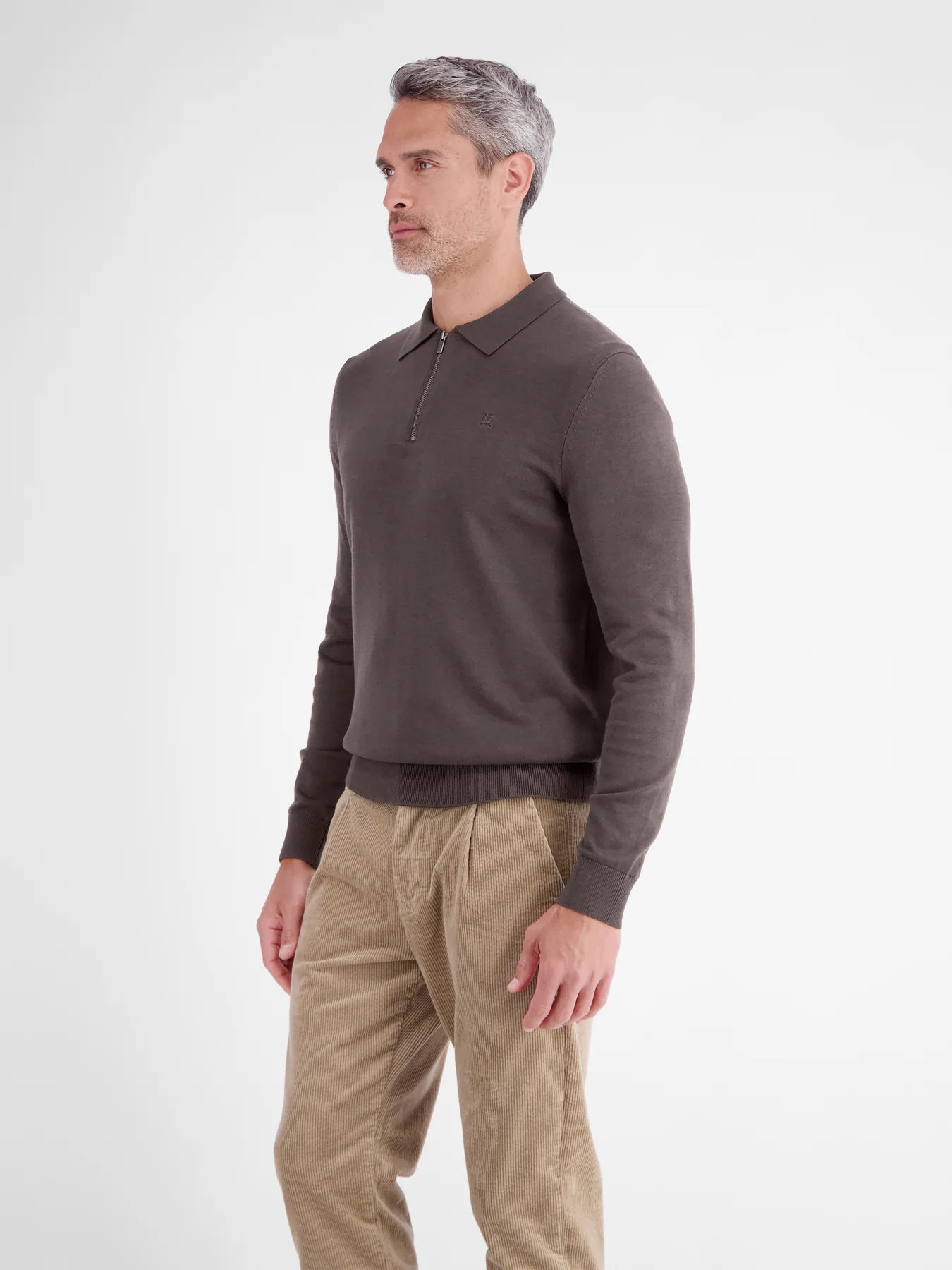 Lerros Polo met Rits - Timber Brown