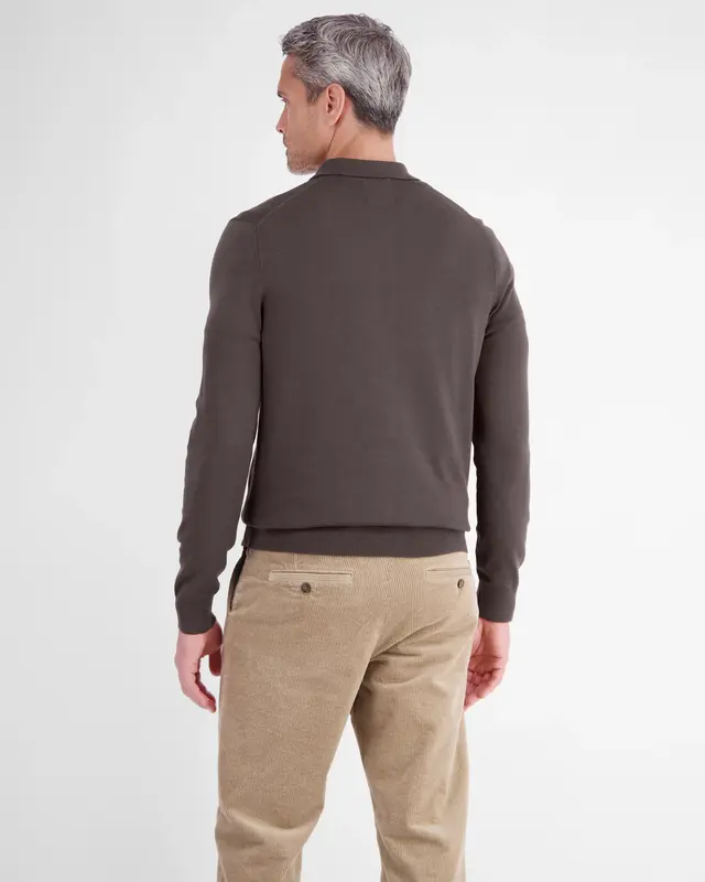 Lerros Polo mit Zipper - Timber Brown