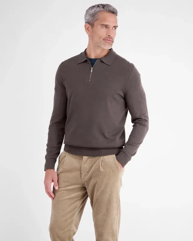 Lerros Polo met Rits - Timber Brown