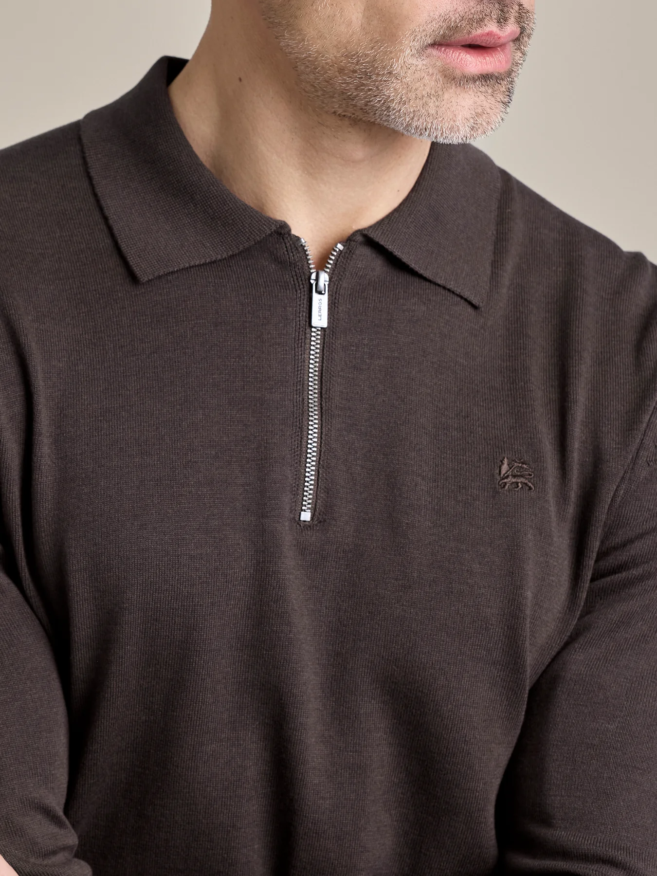 Lerros Polo with Zipper - Timber Brown