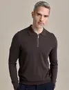 Lerros Polo mit Zipper - Timber Brown