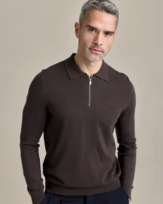 Lerros Polo met Rits - Timber Brown