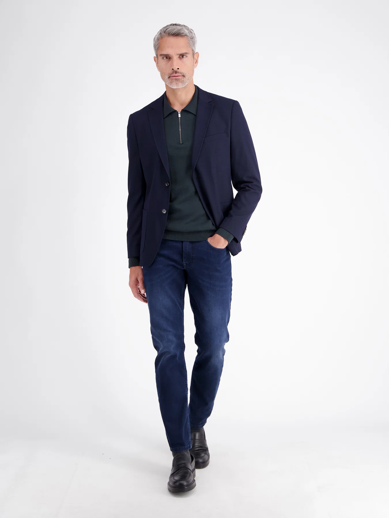 Lerros Polo mit Zipper - Classic Navy