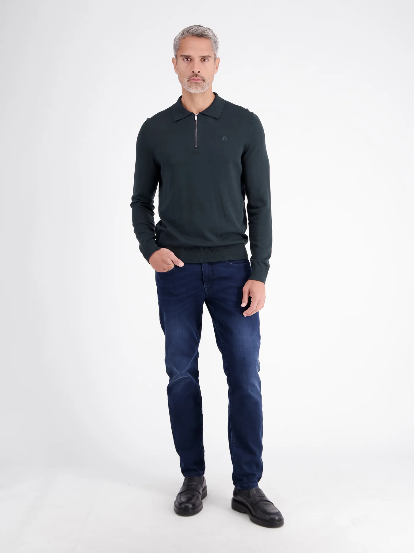 Lerros Polo met Rits - Classic Navy