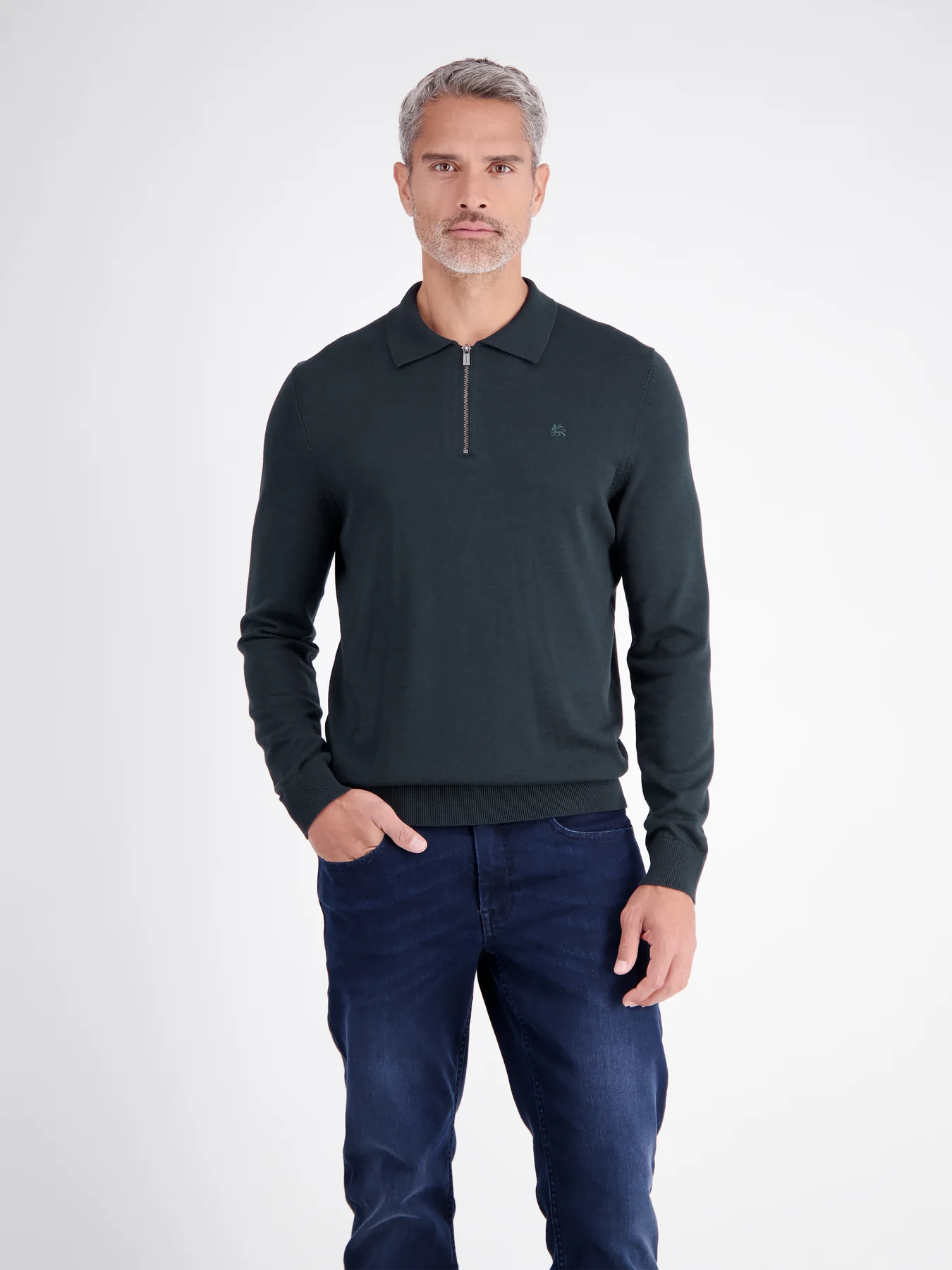 Lerros Polo met Rits - Classic Navy