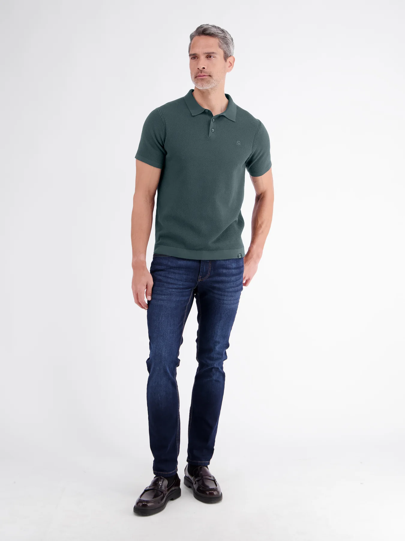 Lerros Poloshirt Strick-Look - Cedar Green