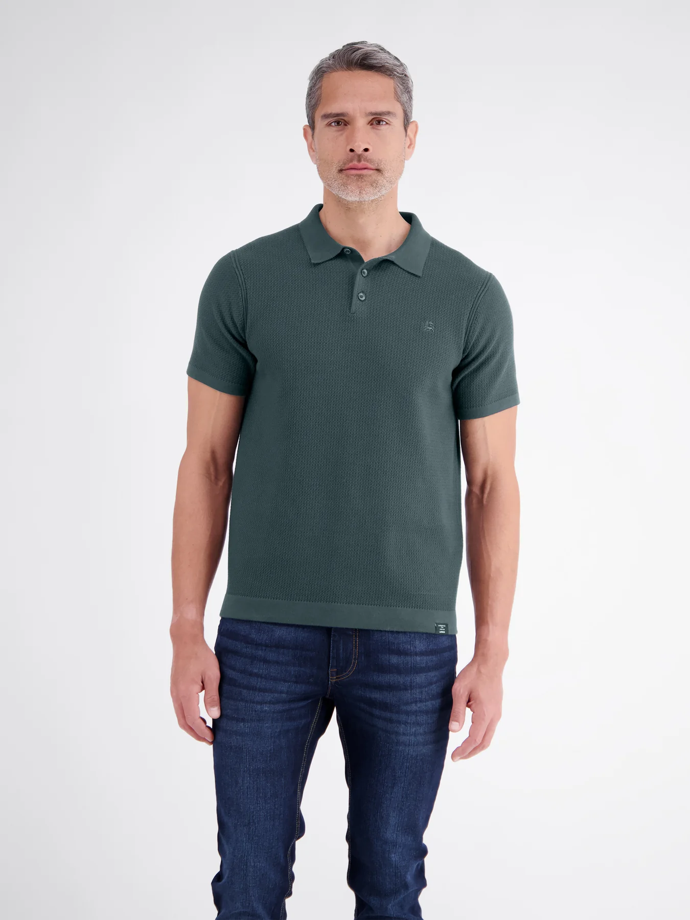 Lerros Poloshirt Strick-Look - Cedar Green