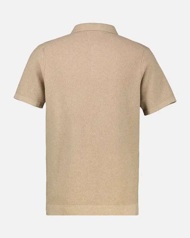 Lerros Poloshirt Brei-Look - Gravel Beige Melange