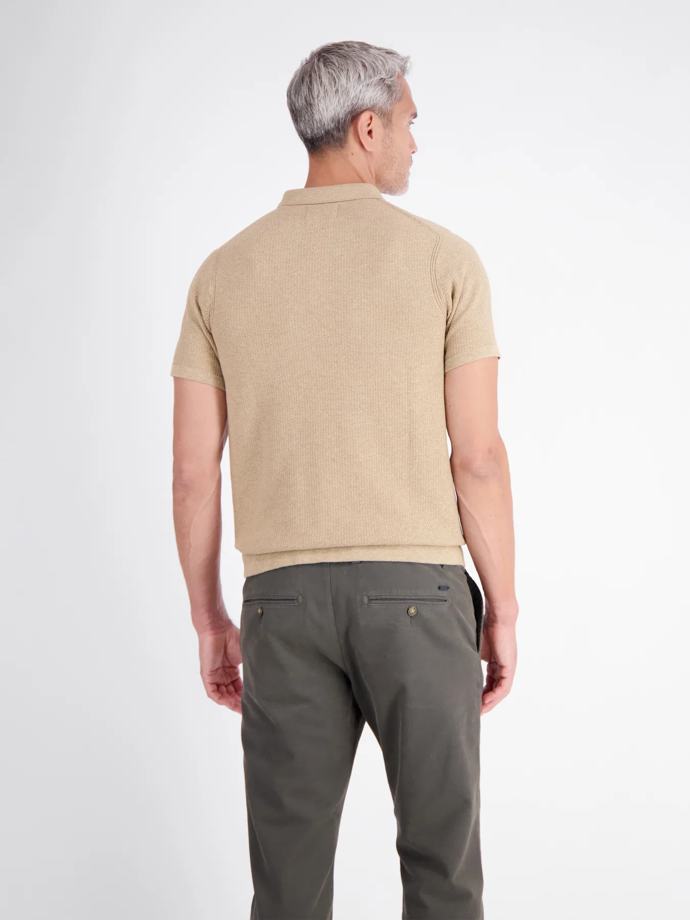 Lerros Poloshirt Brei-Look - Gravel Beige Melange