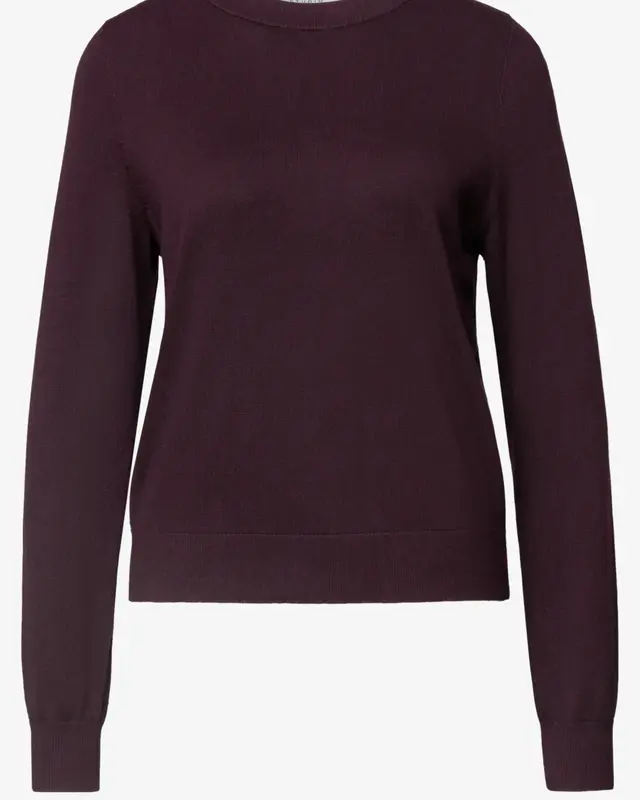 Street One Studio Jumper with Round Neck - Very Berry Melange