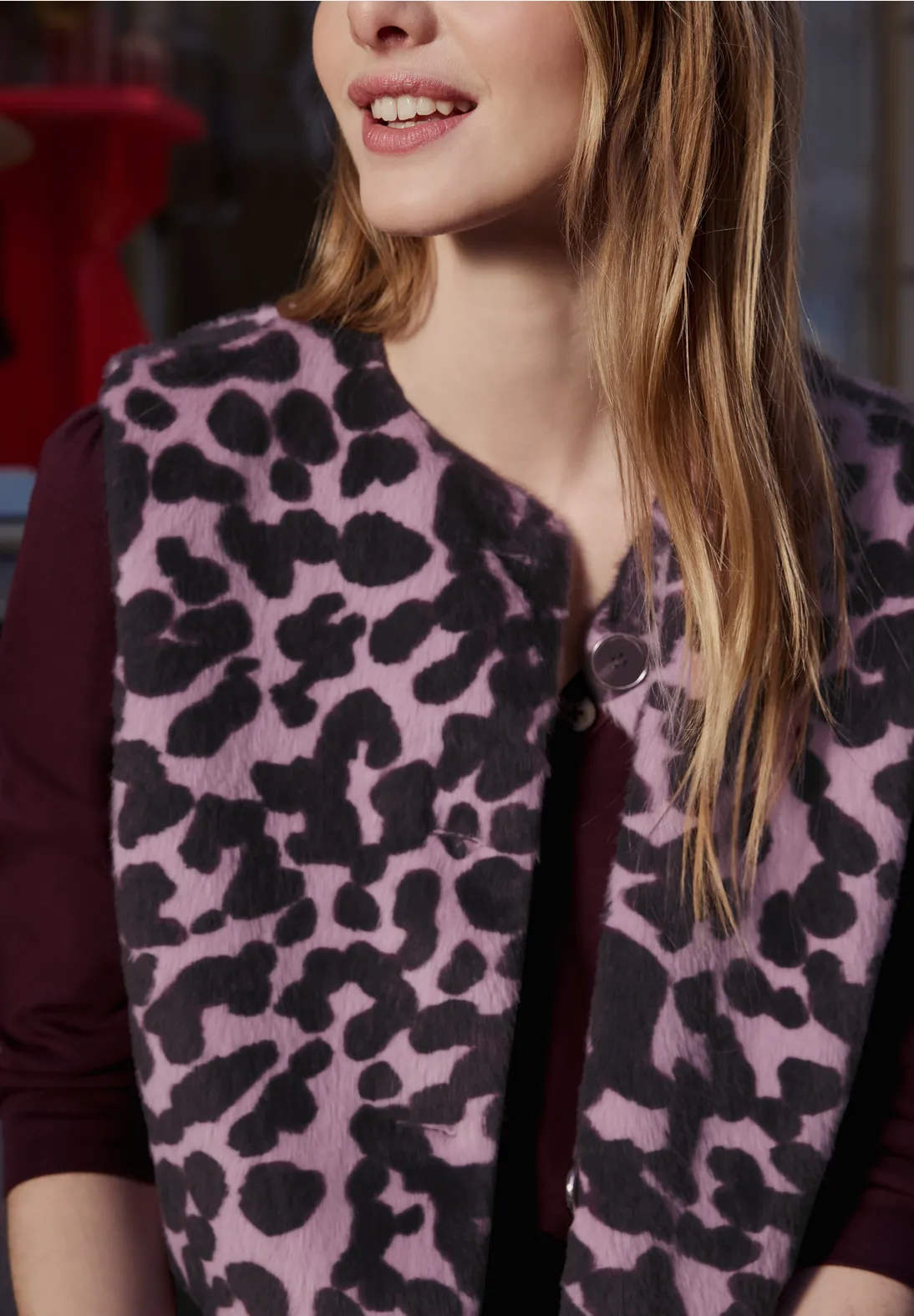 Street One Studio Vest Imitatiebont - Pearly Rose