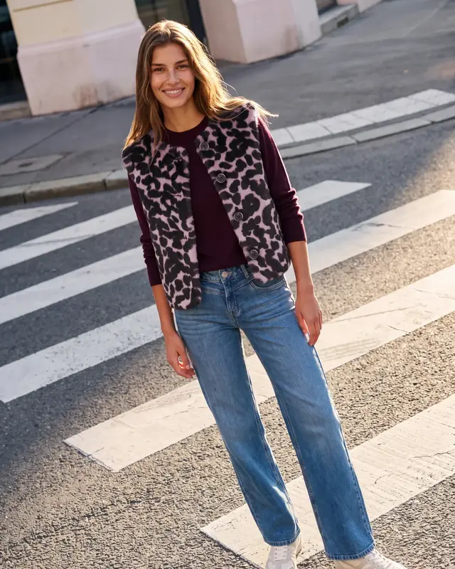Street One Studio Vest Imitatiebont - Pearly Rose