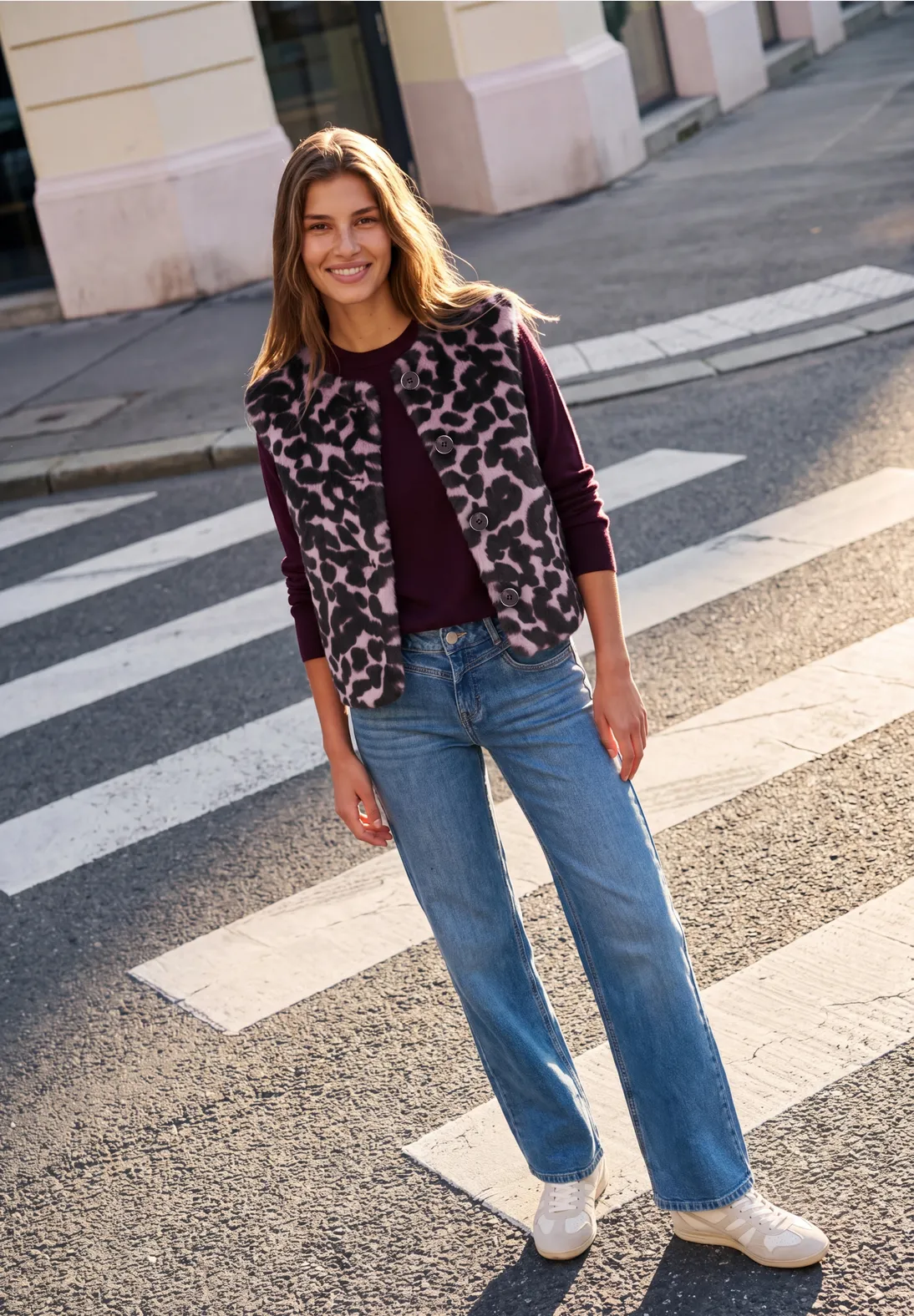 Street One Studio Vest Imitatiebont - Pearly Rose
