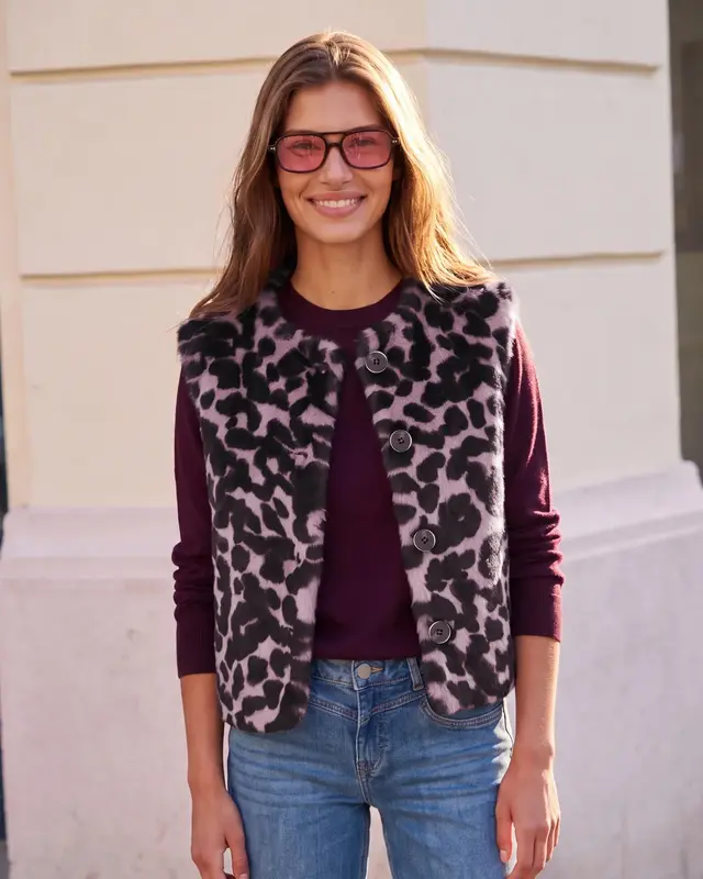 Street One Studio Vest Imitatiebont - Pearly Rose