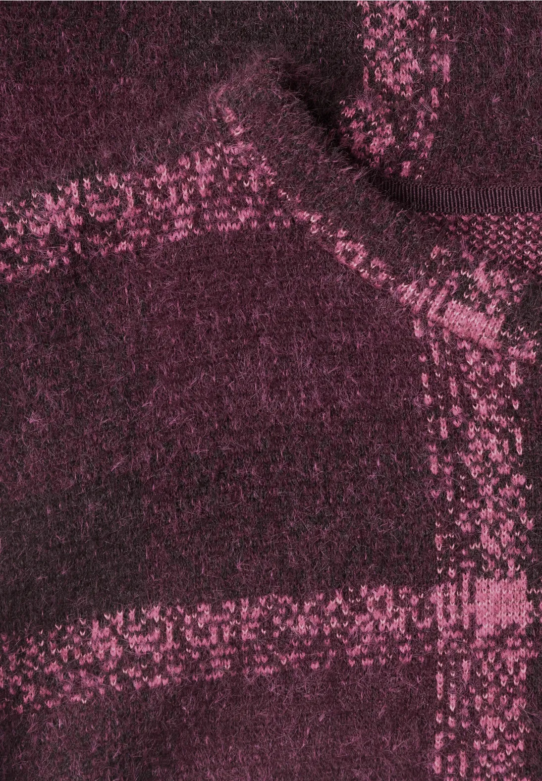 Street One Shirt Lange Mouw, Ruitprint - Rustic Rouge