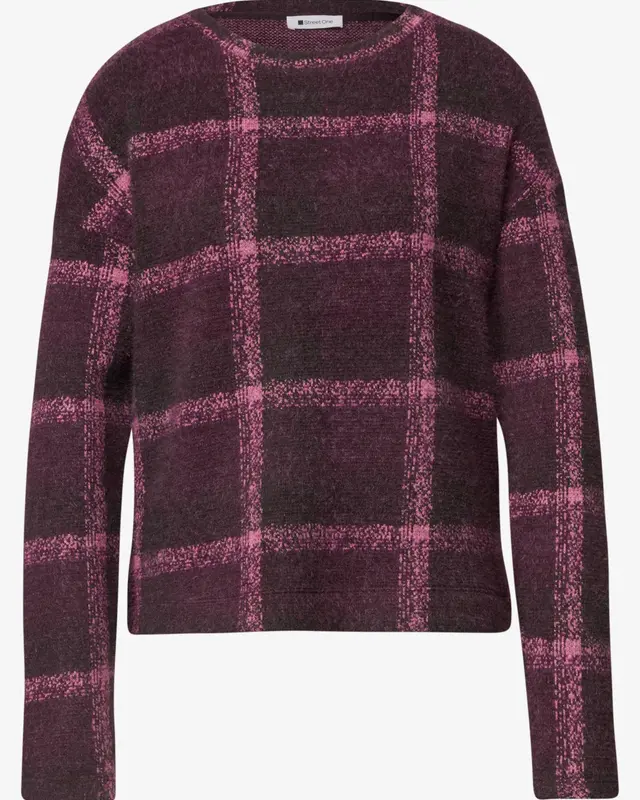 Street One Shirt mit Karo Muster - Rustic Rouge