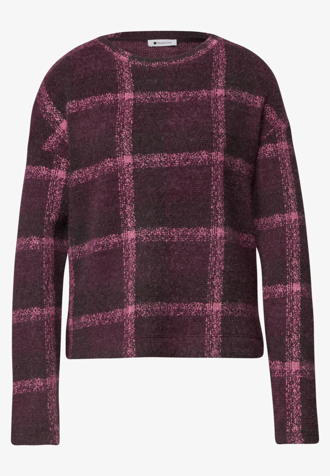 Street One Shirt mit Karo Muster - Rustic Rouge