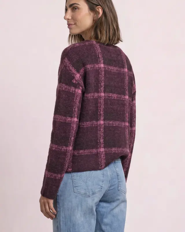 Street One Shirt mit Karo Muster - Rustic Rouge