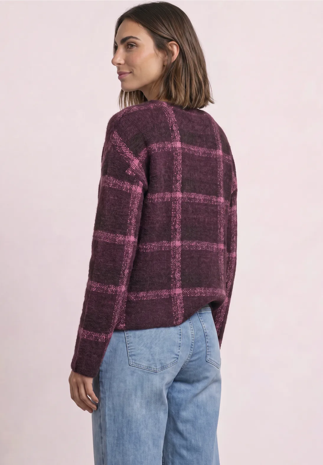 Street One Shirt mit Karo Muster - Rustic Rouge