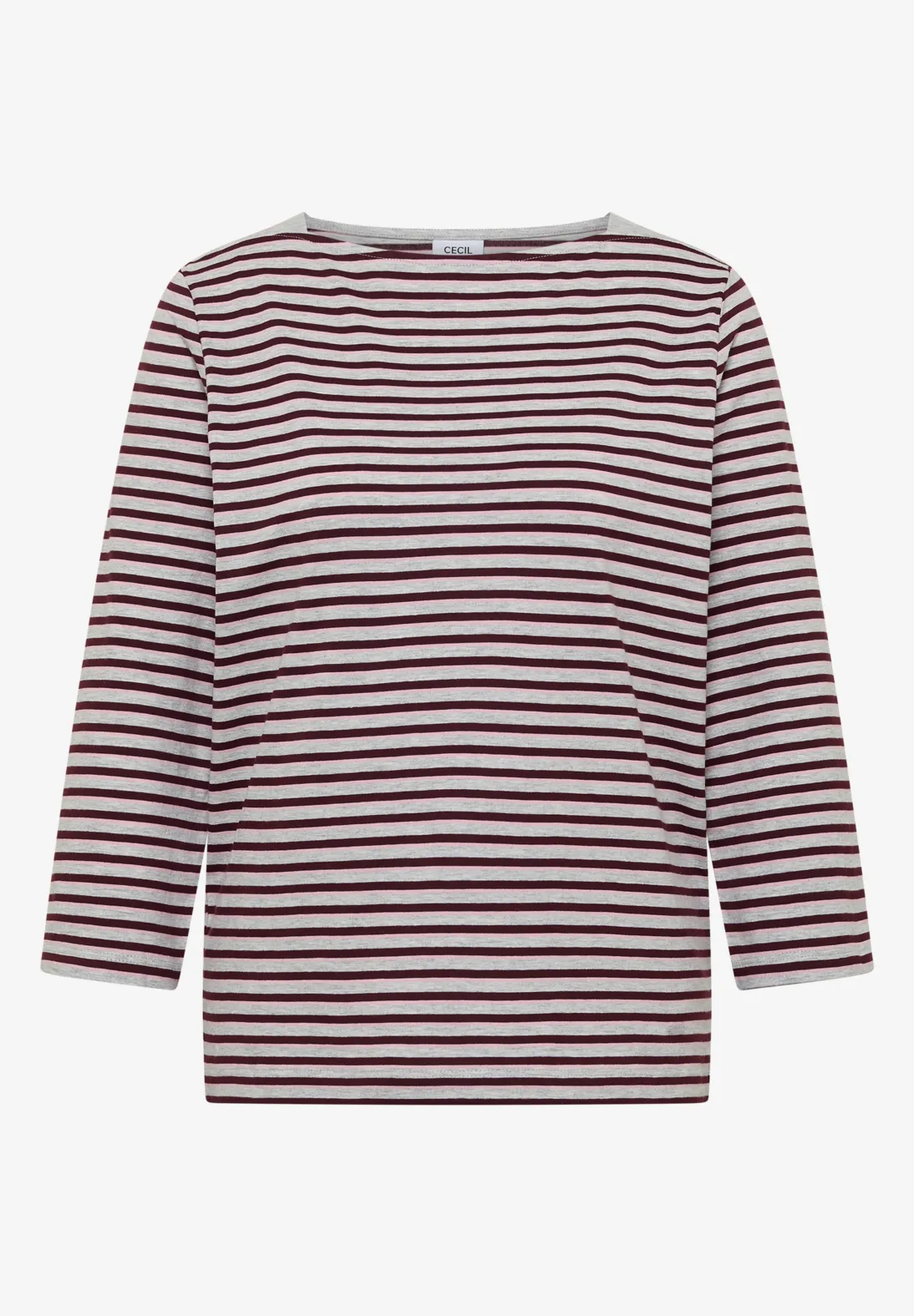 Cecil Shirt met 3/4-Mouw - Light Grey Melange