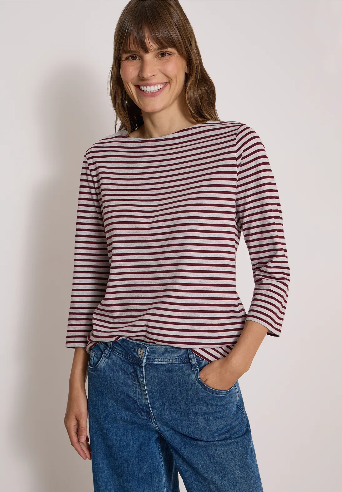 Cecil Shirt mit 3/4-Arm -  Light Grey Melange