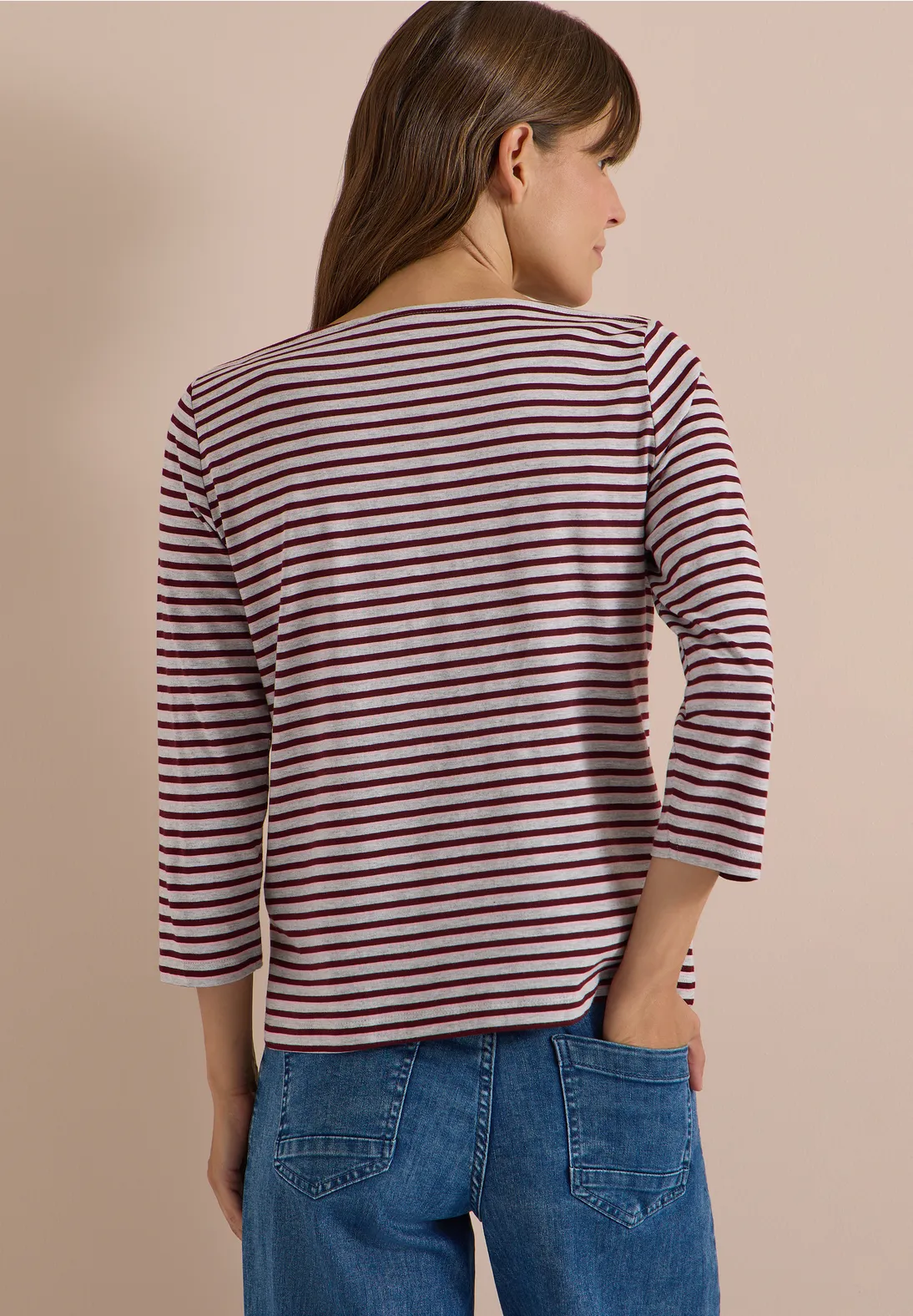 Cecil Shirt mit 3/4-Arm -  Light Grey Melange
