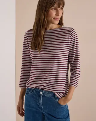 Cecil Shirt mit 3/4-Arm -  Light Grey Melange