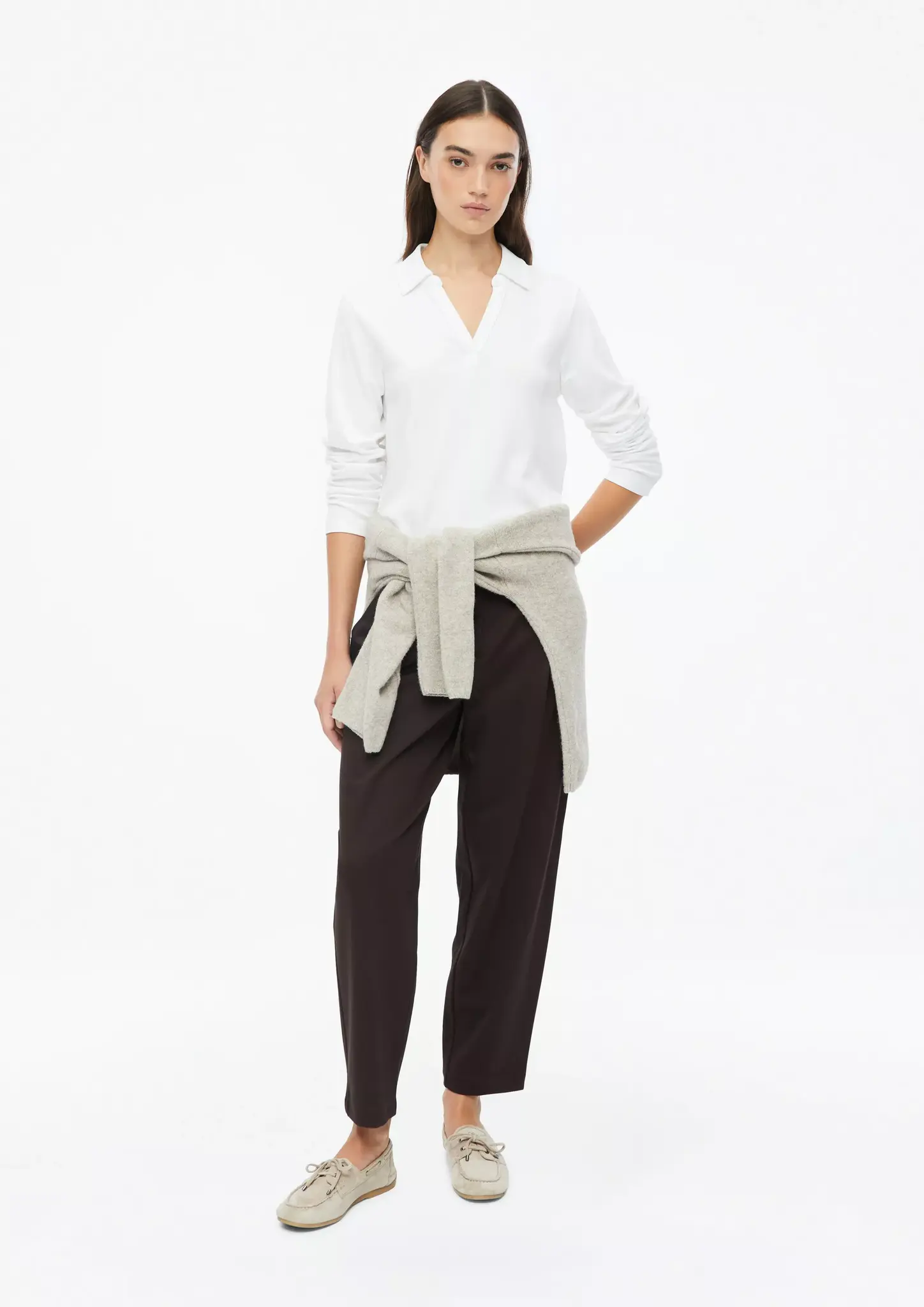 S. Oliver Broek met Plooien - Dark Brown