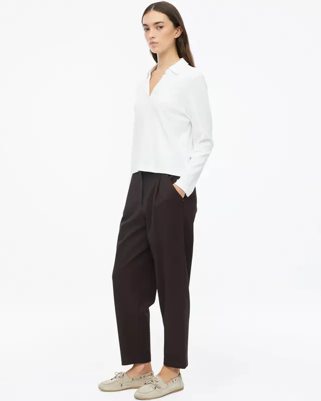 S. Oliver Broek met Plooien - Dark Brown