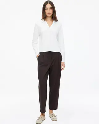 S. Oliver Broek met Plooien - Dark Brown
