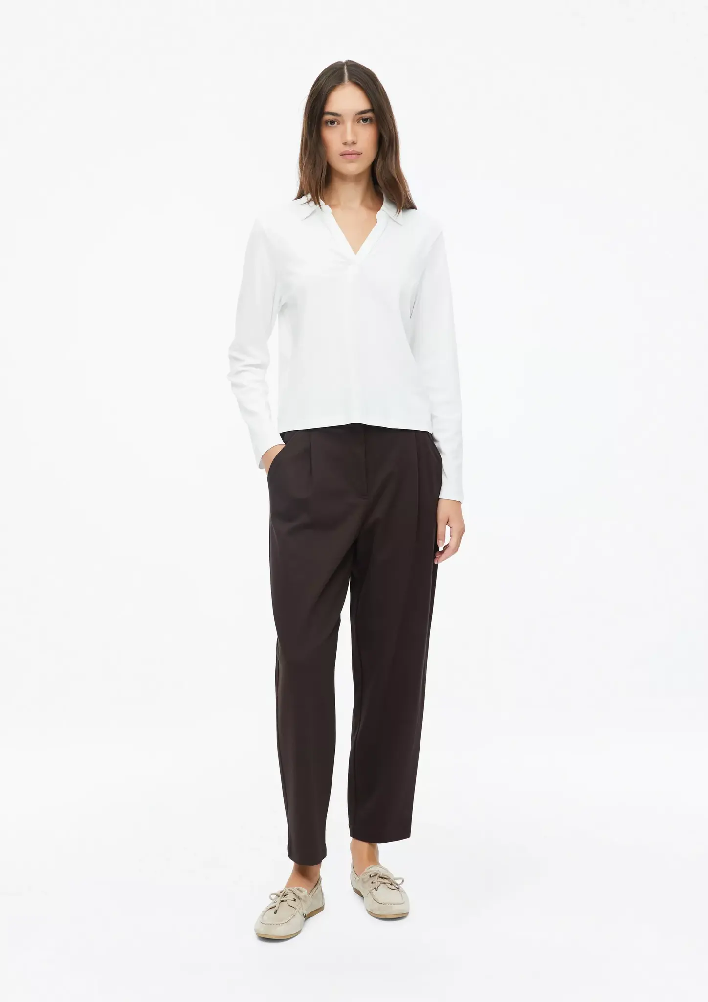 S. Oliver Broek met Plooien - Dark Brown