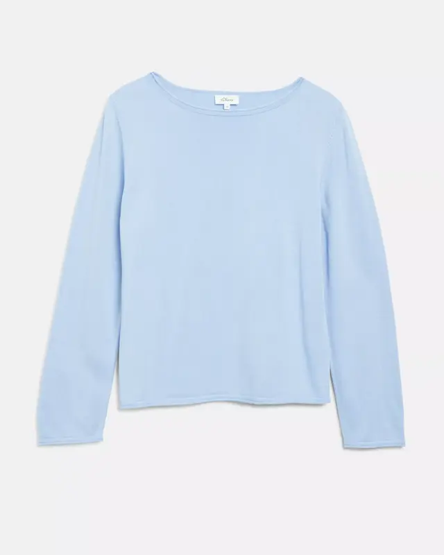 S. Oliver Fijn Gebreide Trui - Light Blue