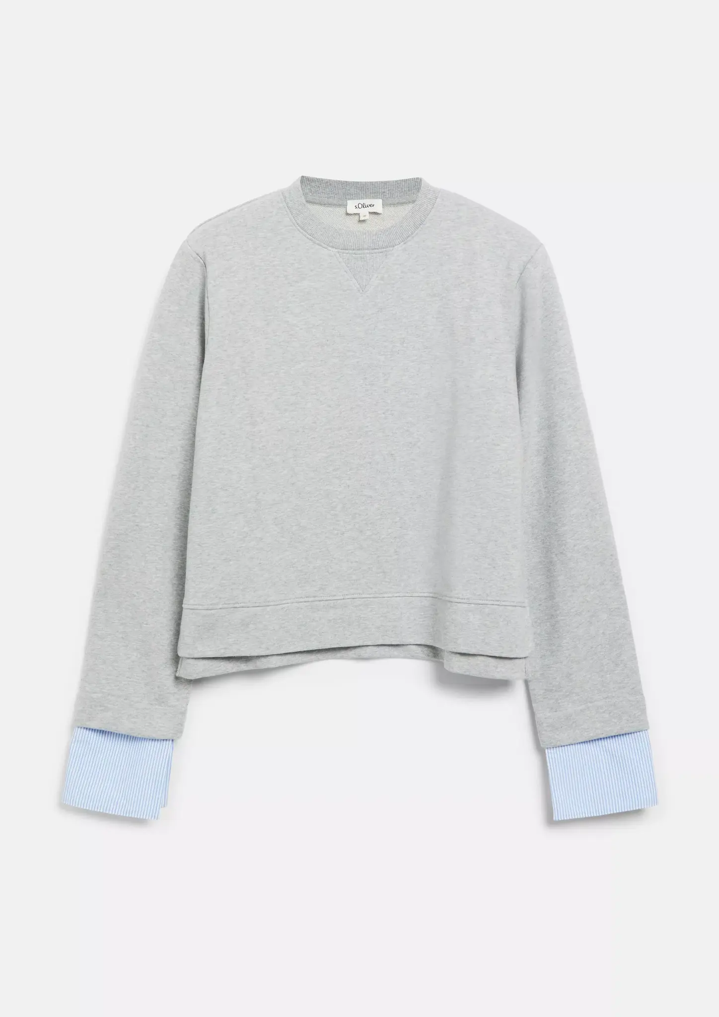 S. Oliver Sweatshirt with Detachable Cuffs - Grey