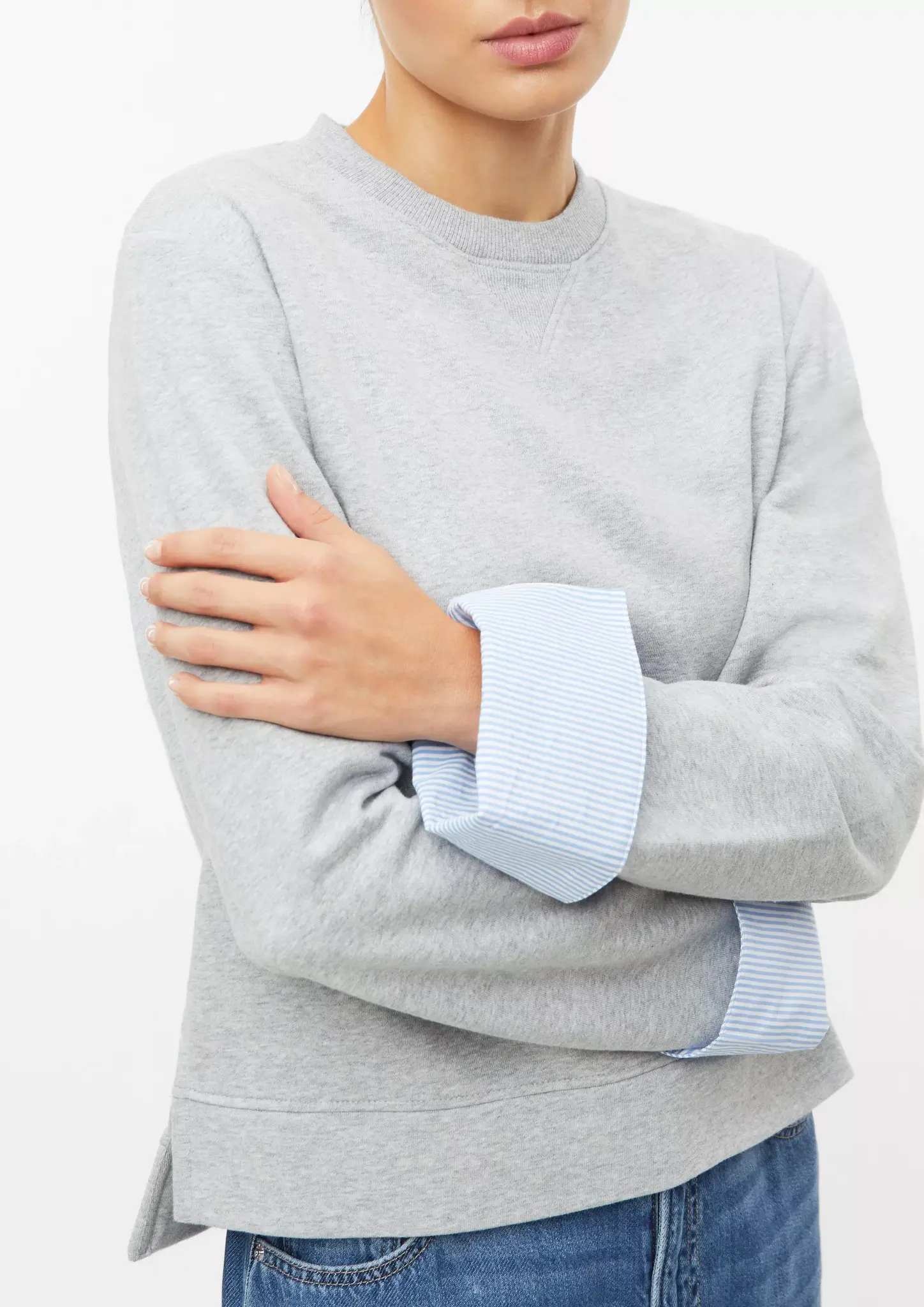 S. Oliver Sweatshirt with Detachable Cuffs - Grey