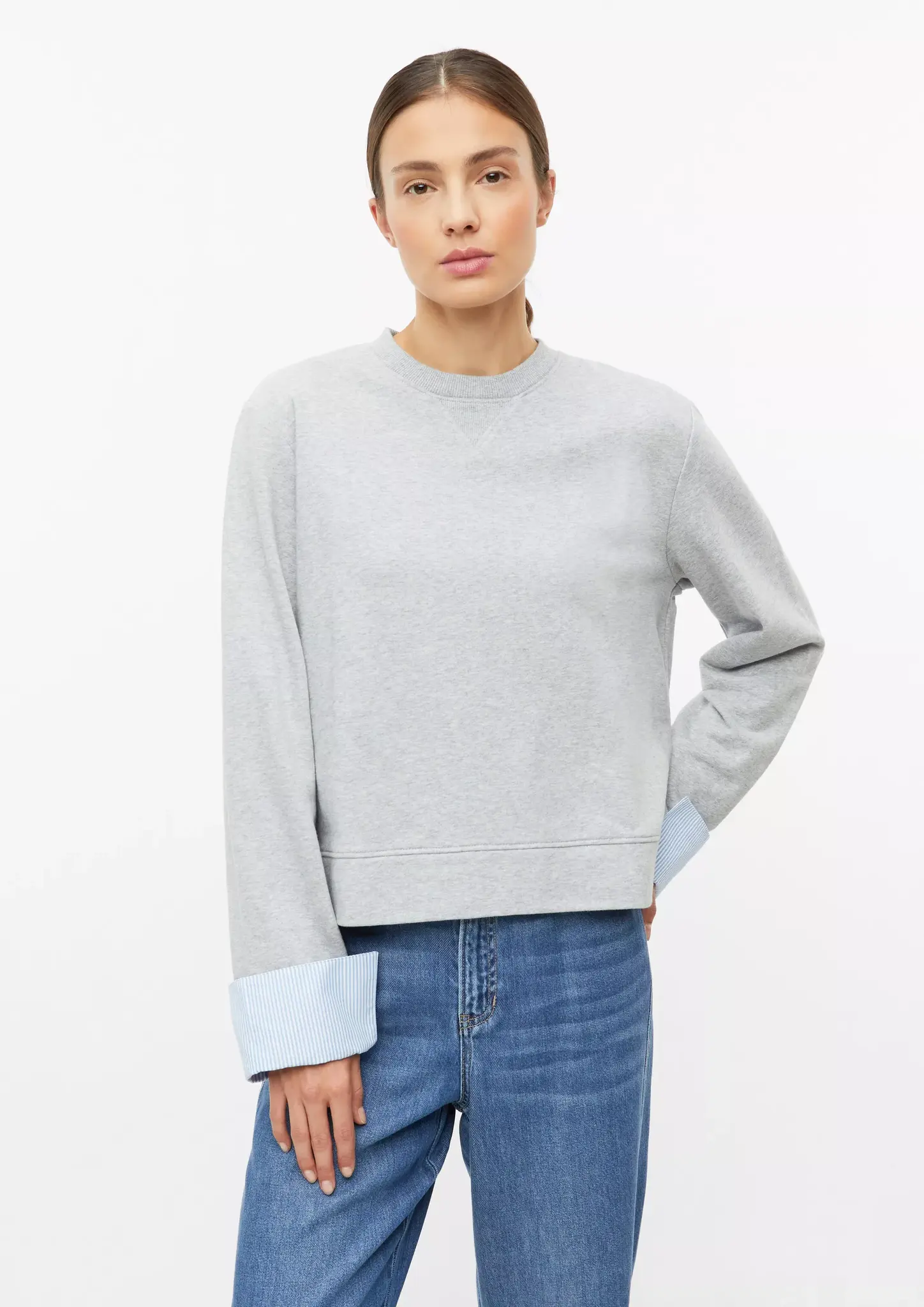 S. Oliver Sweatshirt mit Abnehmbaren Manschetten - Grey