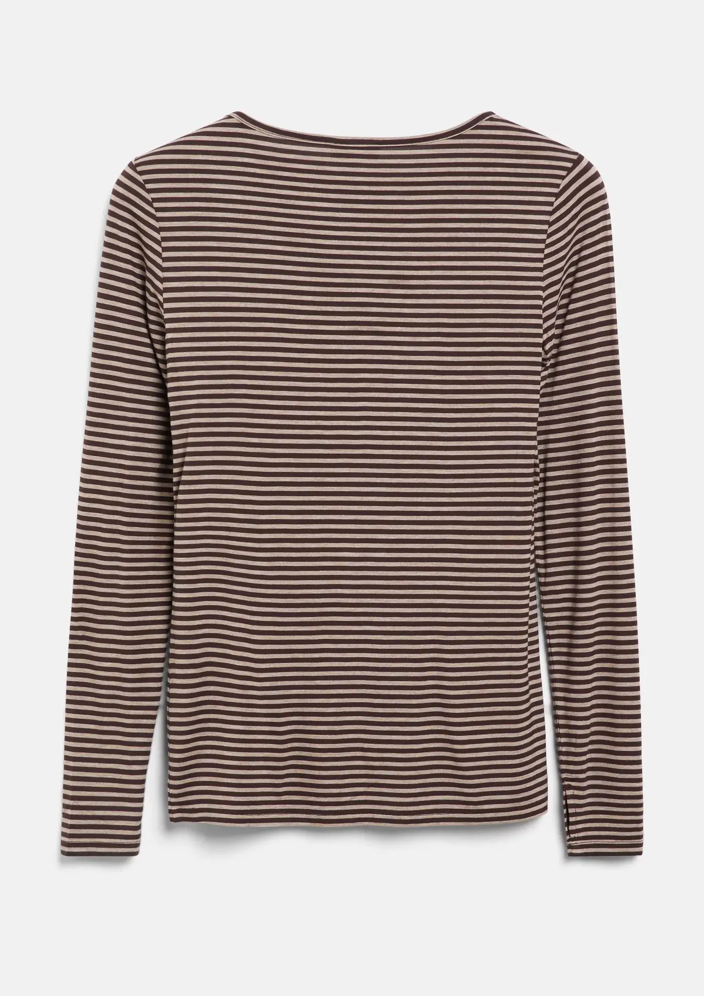 S. Oliver Slim Fit Longsleeve, Gestreept - Dark Brown