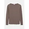 Slim Fit Longsleeve, Gestreept - Dark Brown