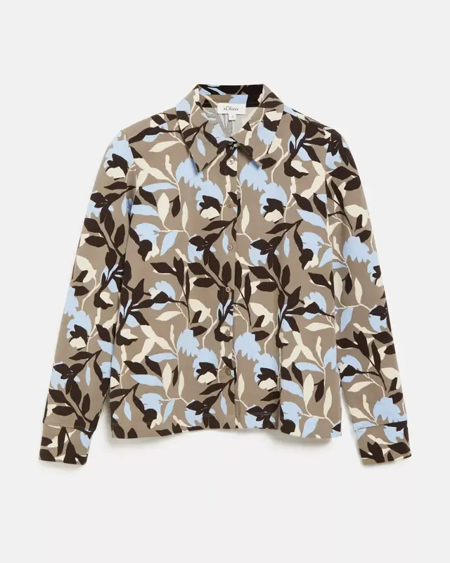 S. Oliver Jersey Blouse met Print - Beige