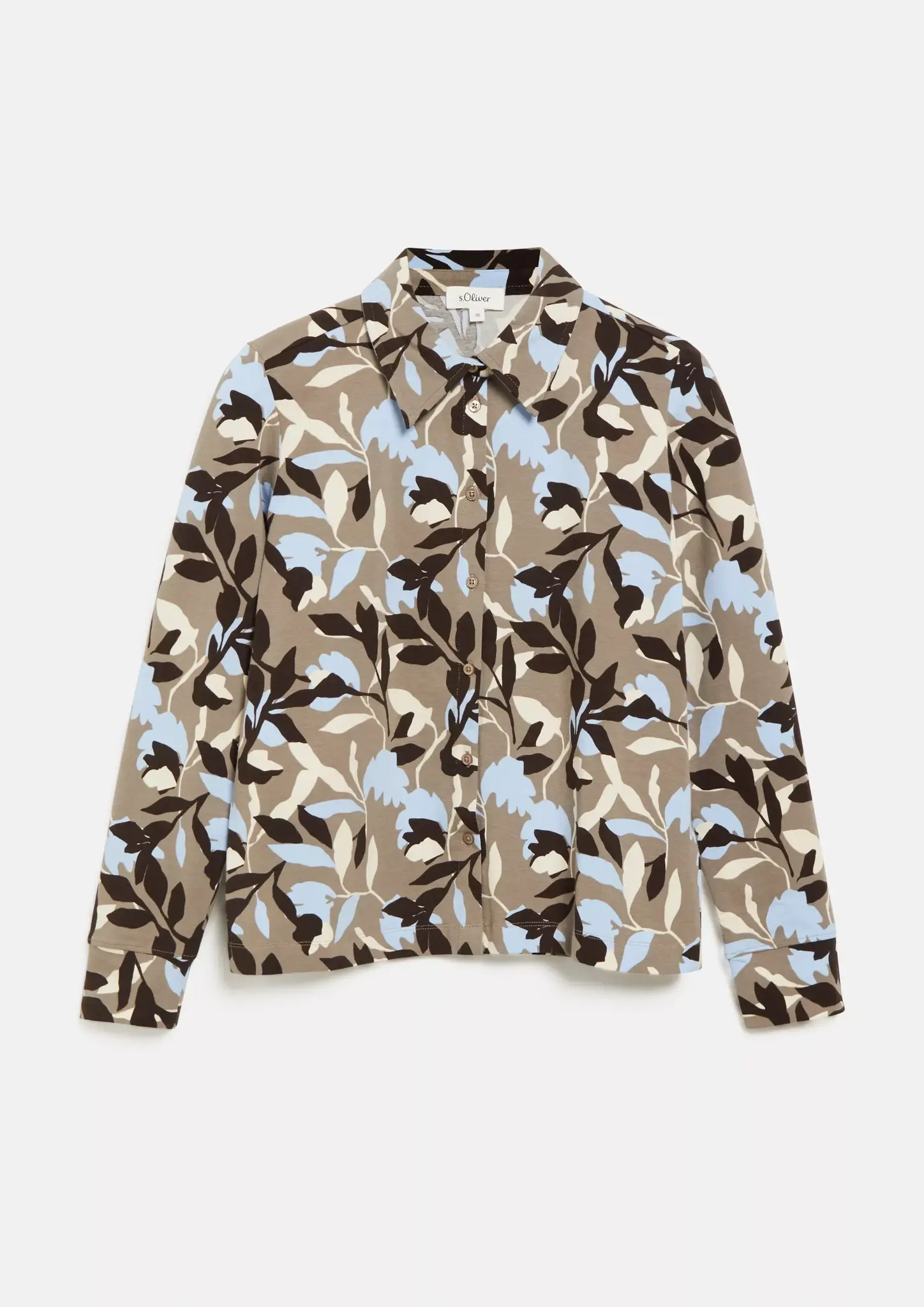S. Oliver Jersey Blouse met Print - Beige